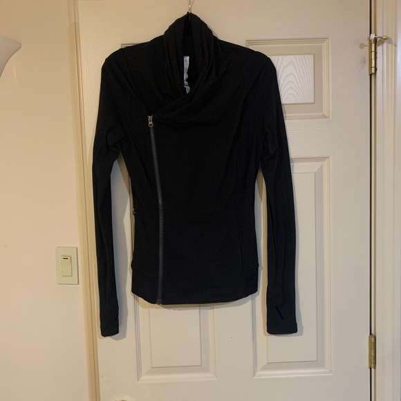 LuLu Lemon Black Zip Jacket sz 8 - Picture 1 of 8
